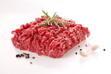 Fototapeta  - minced meat on a white background 
