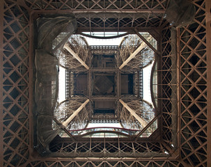 Detail of the Eiffel tower in Paris, France