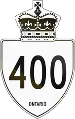 Sticker - Canadian highway shield of Ontario highway number 400
