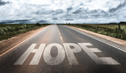 hope written on rural road