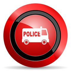 Poster - police red glossy web icon