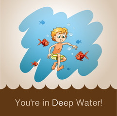 Sticker - Idiom you're in deep water