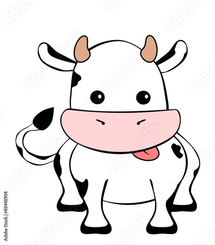 Cute Baby Cow Isolated On White Buy This Stock Illustration And