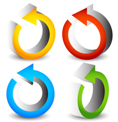 Aufkleber - Circular arrows for recycle, repetition, rotation or cycle, sync
