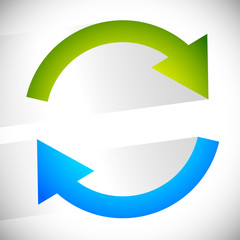 Aufkleber - Circular arrows for recycle, repetition, rotation or cycle, sync