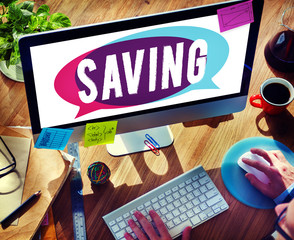 Wall Mural - Save Saving Accounting Banking Investment Concept