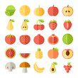 © kuroksta - Vector fruit flat icon set