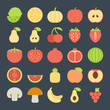 © kuroksta - Vector fruit flat icon set