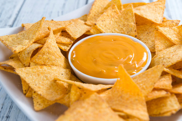 Nachos with Cheese Dip