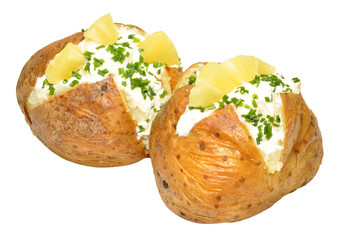 Cottage Cheese And Pineapple Filled Baked Potatoes