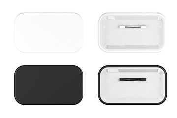 Poster - White and Black Badges front and back view