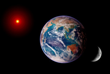 Wall Mural - earth sun moon isolated solar system planet astrology astronomy space. elements of this image furnis