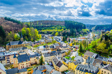 Village Larochette In Luxembourg Is Famous For Ruins Of Medieval Castle And It Is Surrounded By Forests Forming Mullerthal Region.