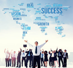 Canvas Print - Success Growth Vision Ideas Team Business Plans Connect Concept