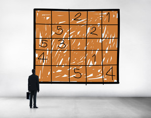 Wall Mural - Sudoku Puzzle Solving Problem Solution Leisure Concept