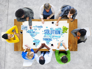 Poster - Solution Solve Problem Strategy Vision Decision Concept