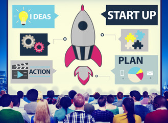 Wall Mural - Startup Goals Growth Success Plan Business Concept
