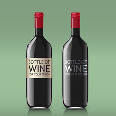 Wall Mural - Transparent realistic glass bottles for wine