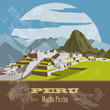 Peru  landmarks. Retro styled image.