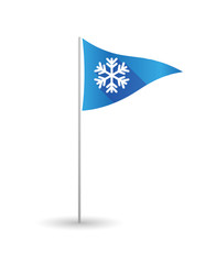 Poster - Golf flag with a snow flake