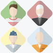 © am84 - Flat icons for avatars: teenager, priest, soldier, prisoner