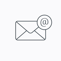 Aufkleber - Envelope mail icon. Email message with AT sign.