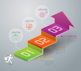 Aufkleber - Infographic design template and marketing icons.