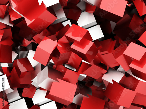 Abstract geometric cubes background rendered © pupes1