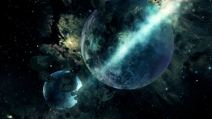 Wall Mural - Space Planets, Stars and Galaxy Animation 4K