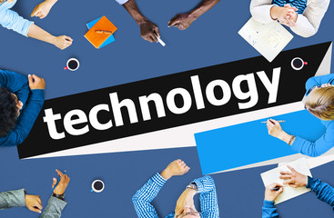 Poster - advanced technology innovation electronics modern concept