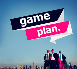 Wall Mural - Game Plan Planning Strategy Direction Goal Solution Concept