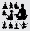 © ComicVector - Meditation people silhouettes