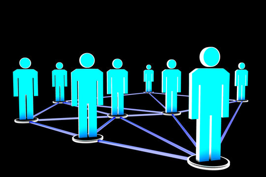 Network with human figures