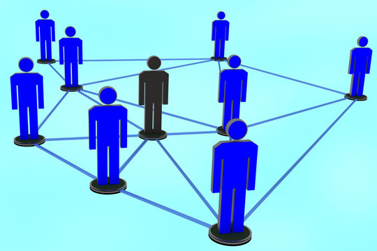 Network with human figures
