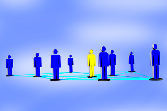 Network with human figures