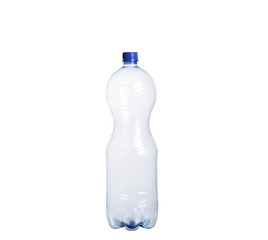 Wall Mural - Soda water bottle with blank label. Isolated on white