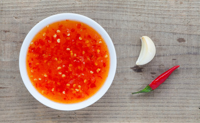 Western cuisine sweet chili sauce made with red chili pepper