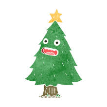 Retro Cartoon Christmas Tree