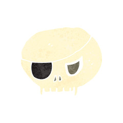 retro cartoon skull with eye patch