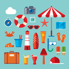 summer and travel flat icon