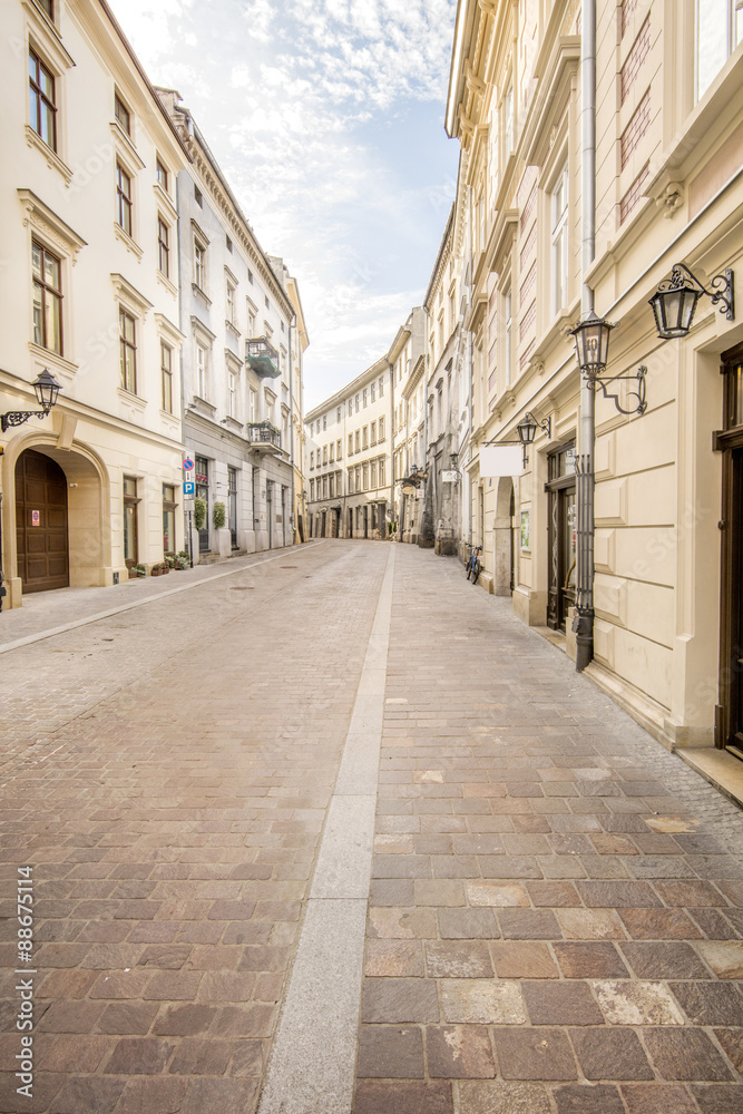 alley -  bystreet Europe Cracow - obrazy, fototapety, plakaty 