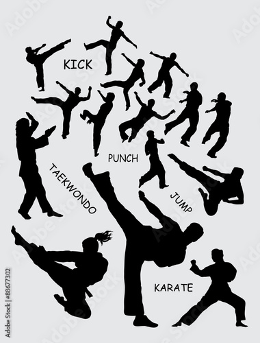 Dekoracja na wymiar  sylwetki-sztuki-walki-taekwondo
