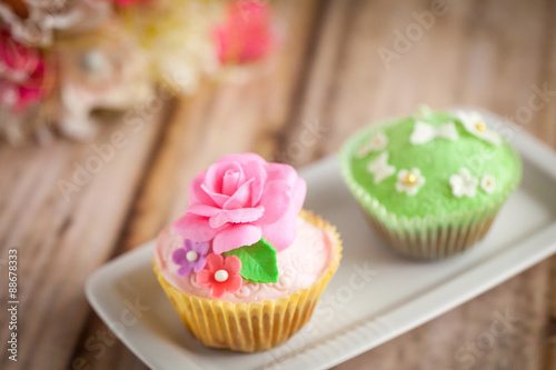 Foto-Lamellenvorhang - Cupcakes (von Olga Gorchichko)