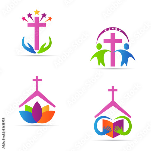 Christianity cross vector design represents church logos, Christianity