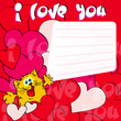 Greeting card I love you with cat