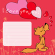 Greeting card I love you with wolf