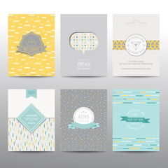 Set of Geometric Brochures and Cards - vintage layouts