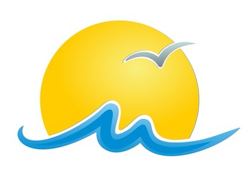 Wall Mural - Logo of the sun and sea.