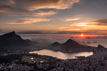 Fototapete - Beautiful Sunrise in Rio de Janeiro
