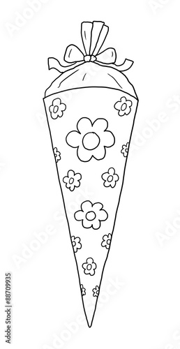 Schultüte Malvorlage Blumen Buy This Stock Illustration